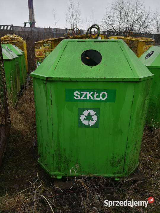 Metalowy pojemnik do segregacji odpadów